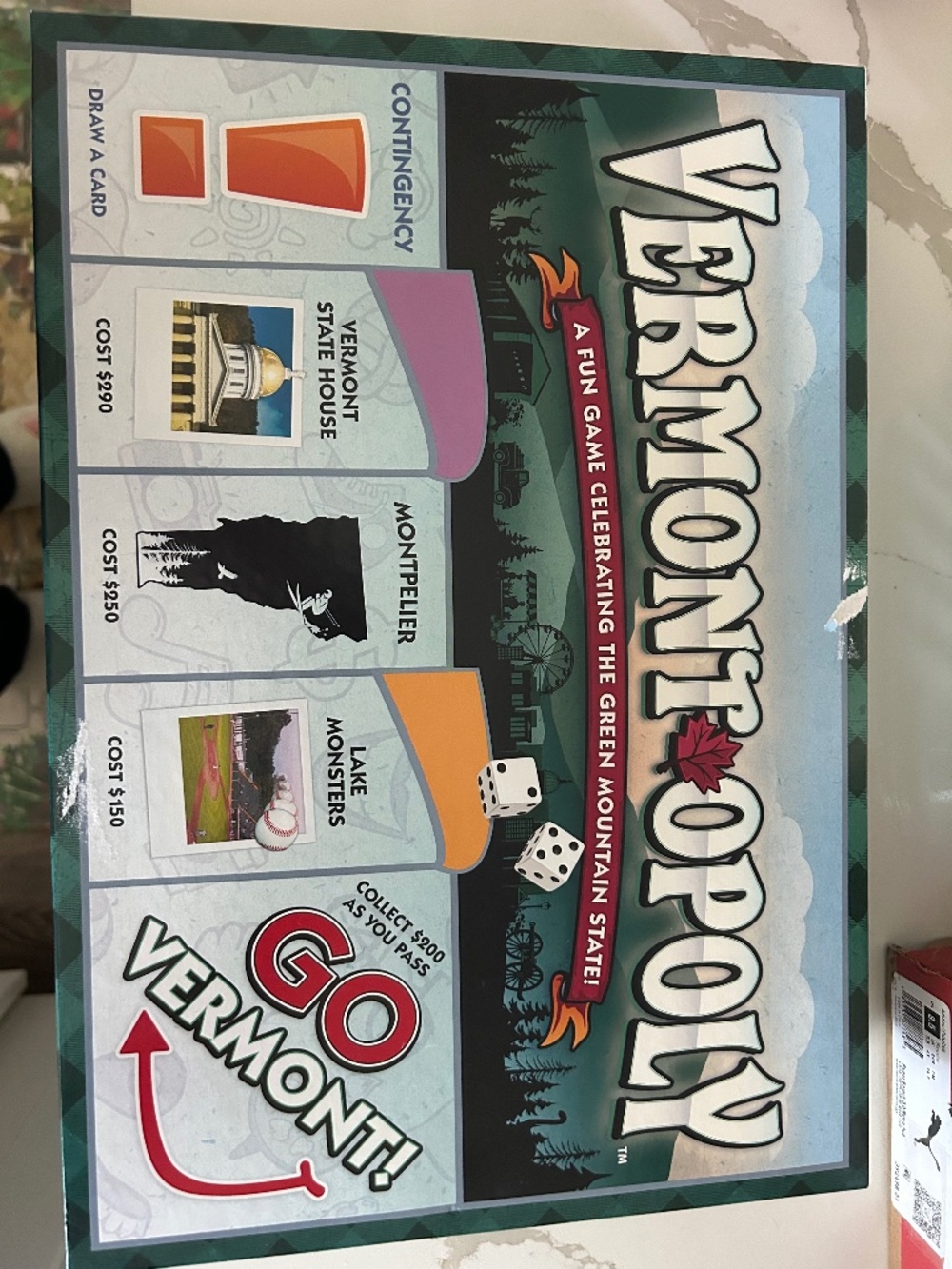 Vermontopoly Board Game by Late for the Sky 2-6 players excellent condition